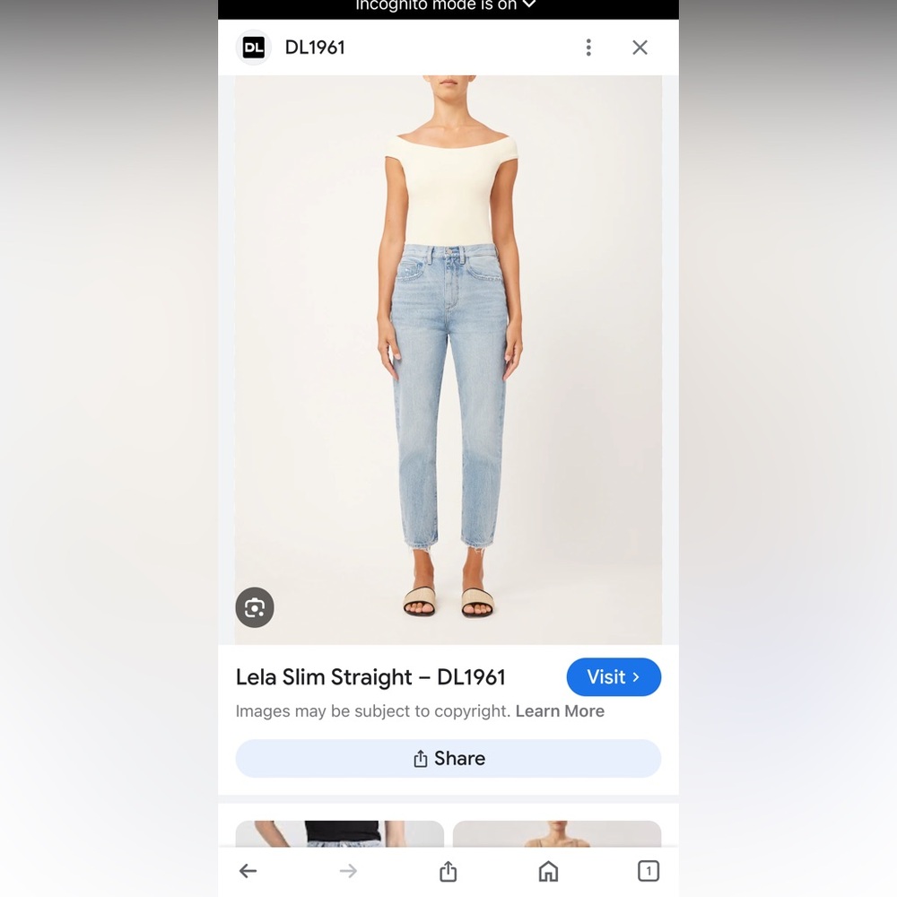 DL1961 Lela ultra high slim straight ankle jeans 27 EUC